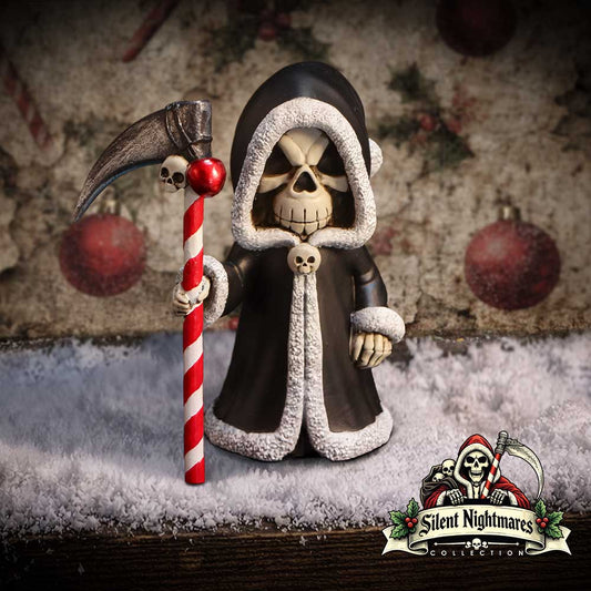 Silent Nightmares Grimble Christmas Reaper - Christmas reaper in a styled gothic display