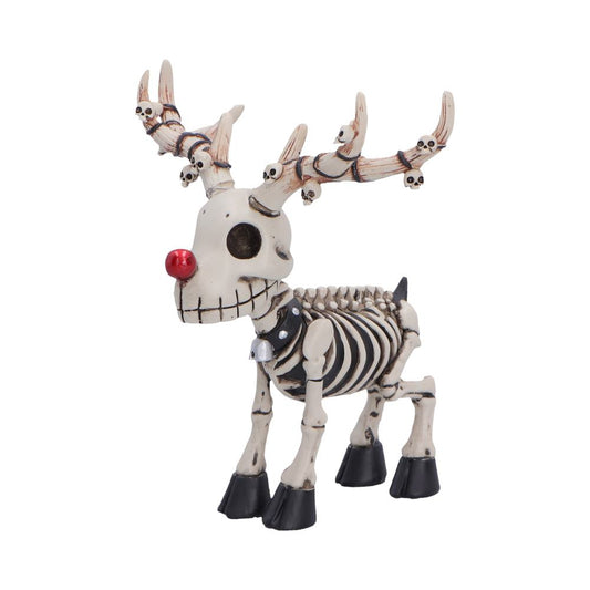 Silent Nightmares Rudi Skeleton Reindeer - Angle showing skeletal reindeer and skull antlers