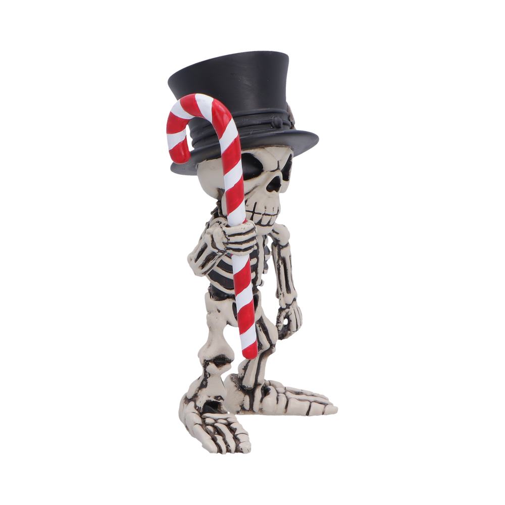 Silent Nightmares Candyman Skeleton Figurine - Opposite angle of striped cane and skeletal feet