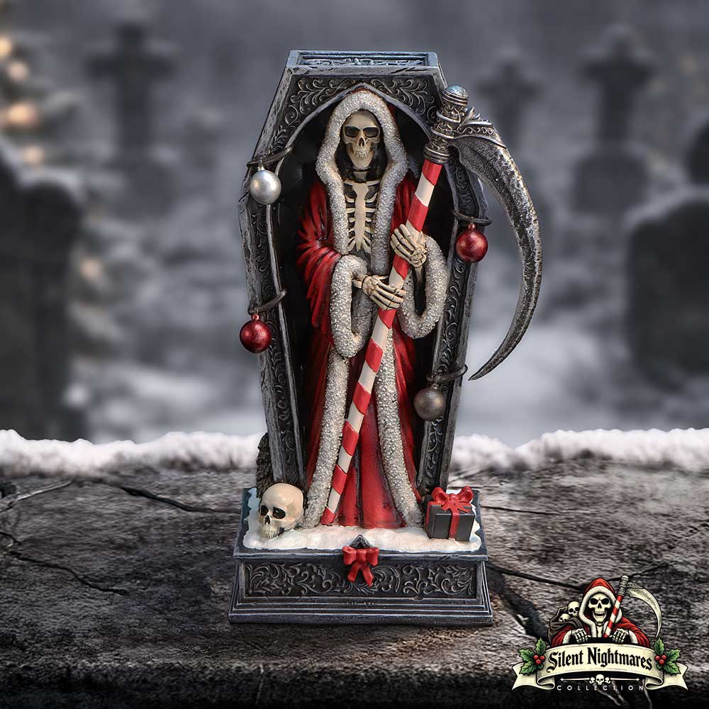 Silent Nightmares Merry Cryptmas Coffin Reaper - Coffin reaper in a styled festive gothic setting