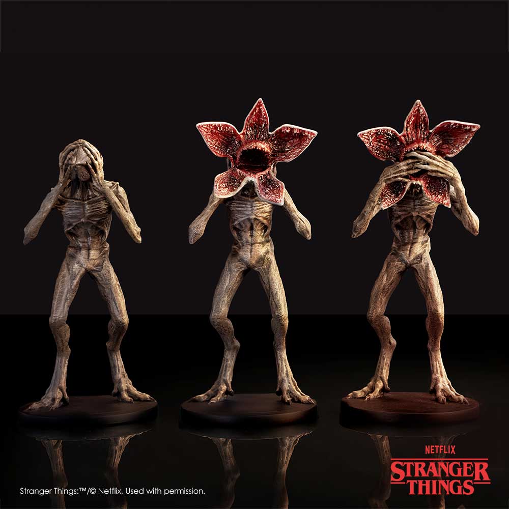Stranger Things Three Wise Demogorgons - Demogorgon set displayed against dark backdrop
