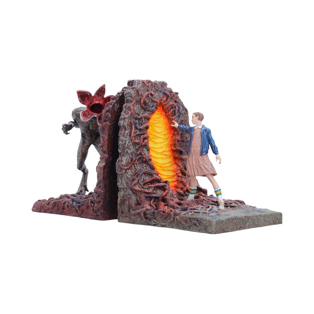 Stranger Things Upside Down Bookends - angled view of orange gate and sculpted vines