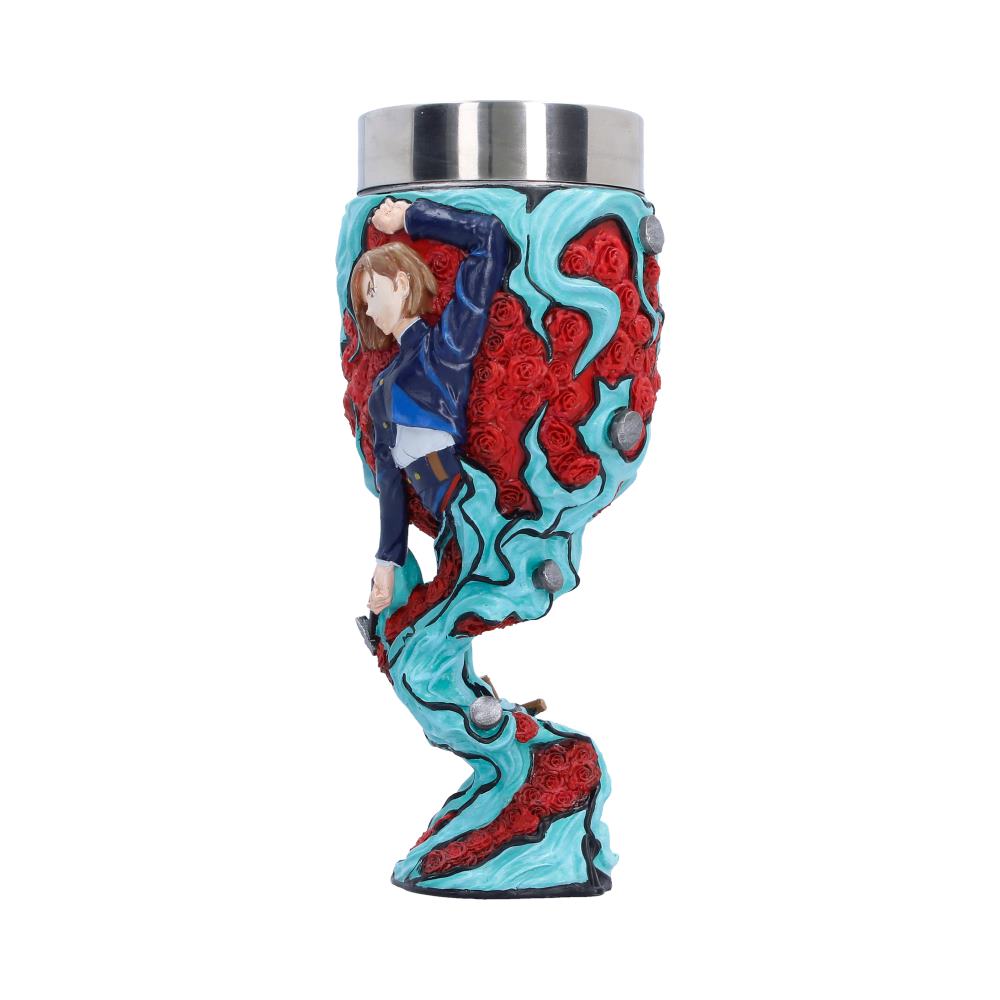 Jujutsu Kaisen Nobara Kugisaki Goblet - angled view of blue stem and rose detail