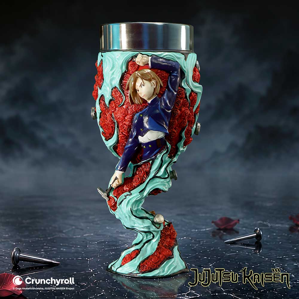 Jujutsu Kaisen Nobara Kugisaki Goblet - Nobara goblet displayed among nail-shaped props