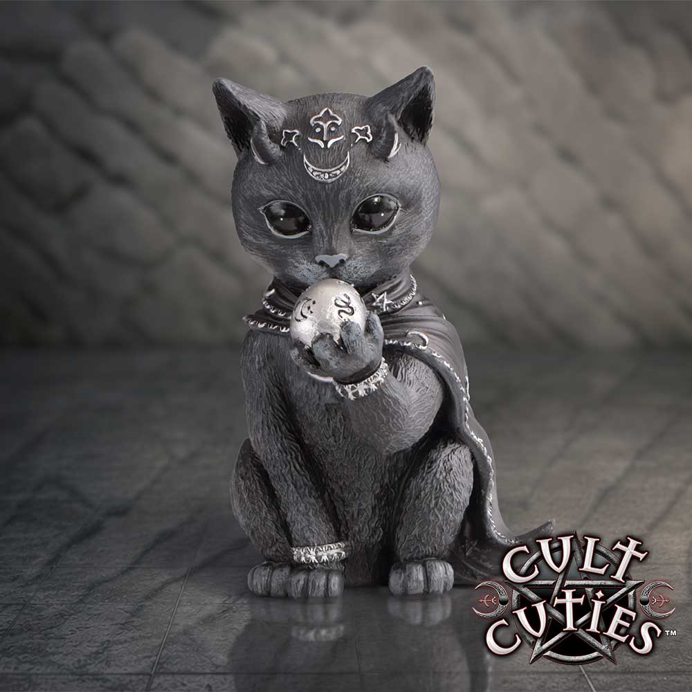 Cult Cuties Feligor Cat Figurine - Feligor displayed against cracked dark background