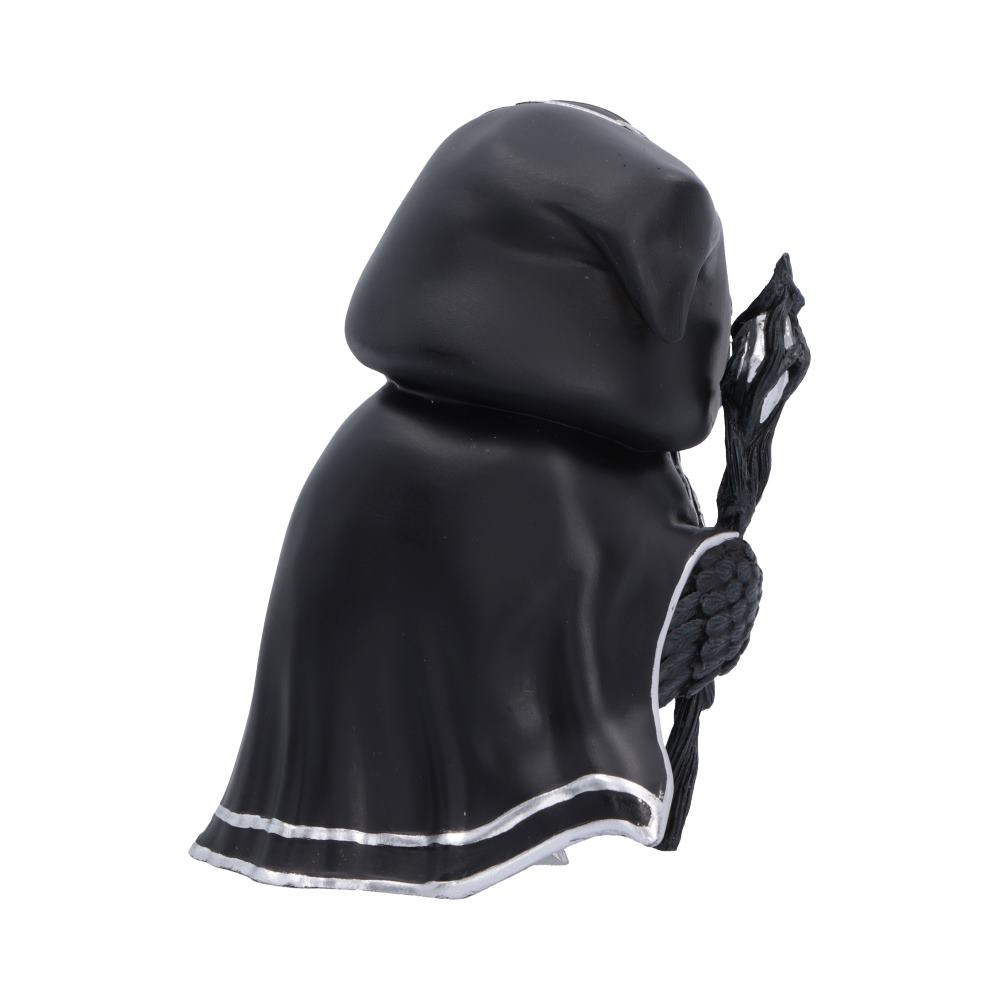 Cult Cuties Featheros Bird Figurine - rear view of flowing dark cloak