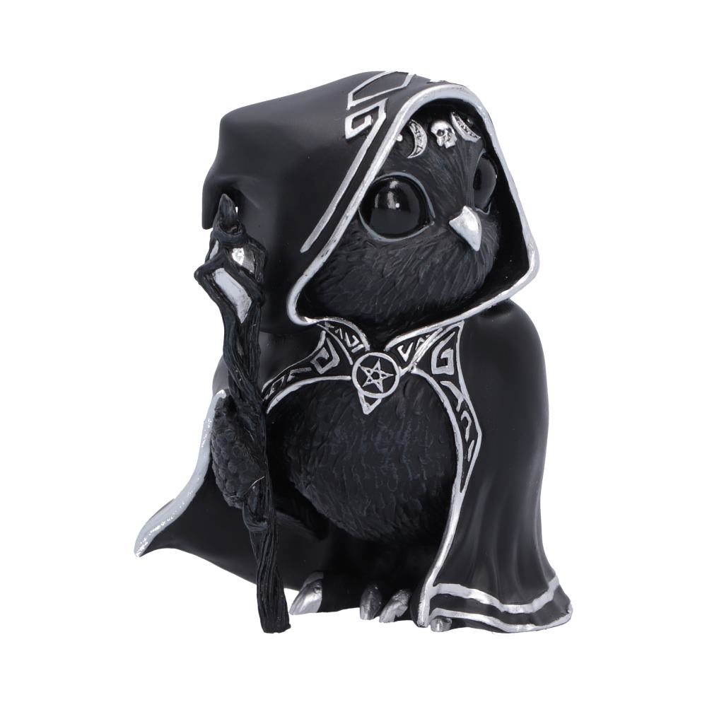 Cult Cuties Featheros Bird Figurine - opposite angle of bird’s face and staff