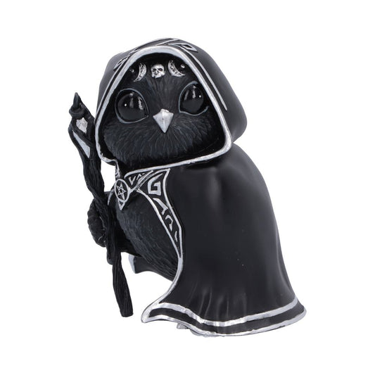 Cult Cuties Featheros Bird Figurine - hooded bird holding small staff