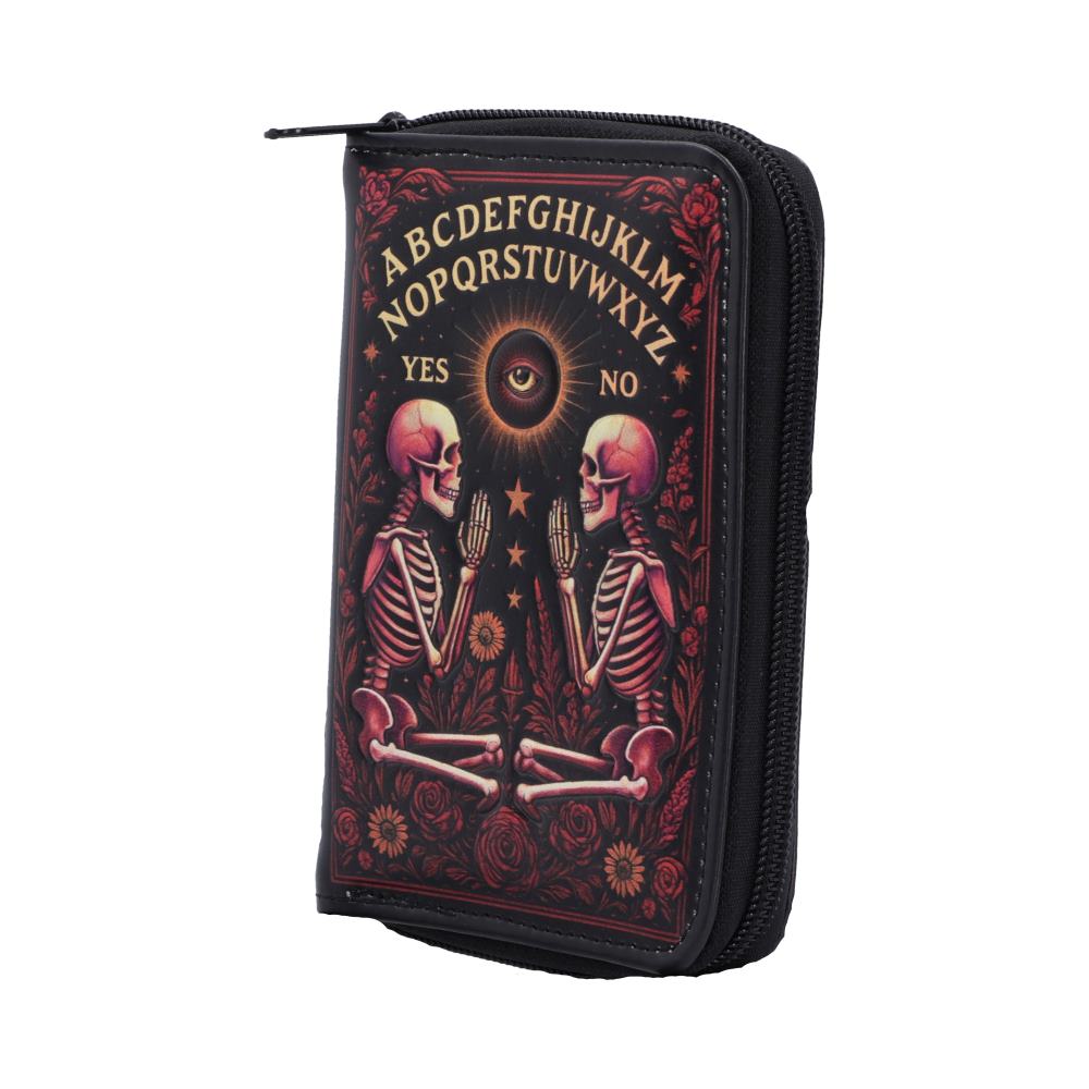 Spirit Board Bloom Embossed Purse - angled view of embossed purse and zip edge