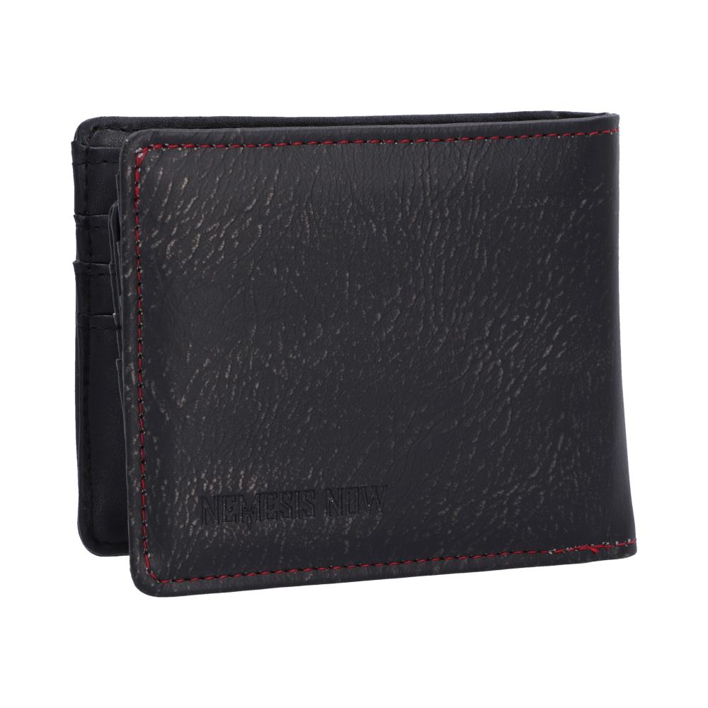 Obsidian Dragon Wallet - plain dark reverse with red stitching