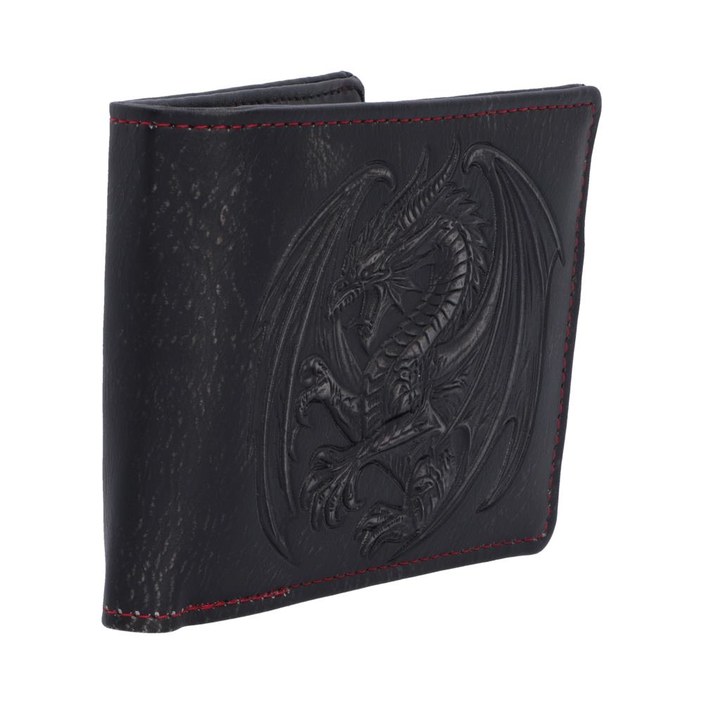 Obsidian Dragon Wallet - opposite angle of textured dragon design