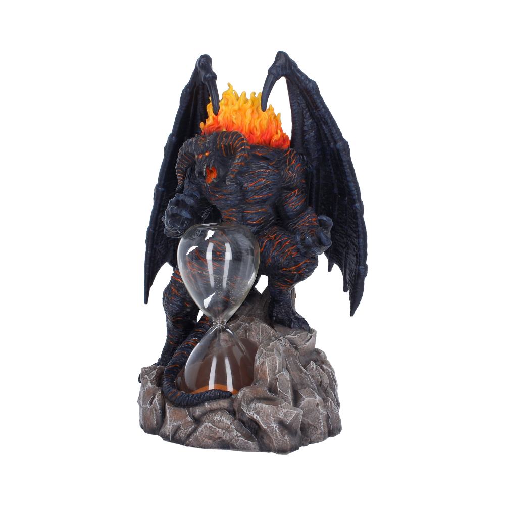 Lord of the Rings Balrog Sand Timer - angled view of dark wings and rocky base