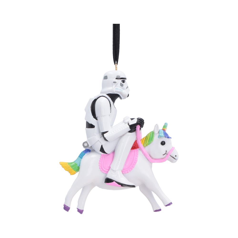 Original Stormtrooper Giddy Up Ornament - opposite side of unicorn-mounted ornament