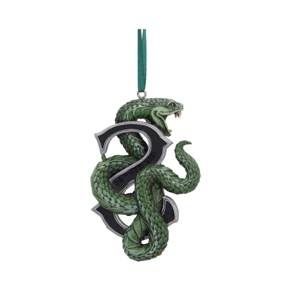 Harry Potter Slytherin Hanging Ornament - Rear view of serpent coils around the letter