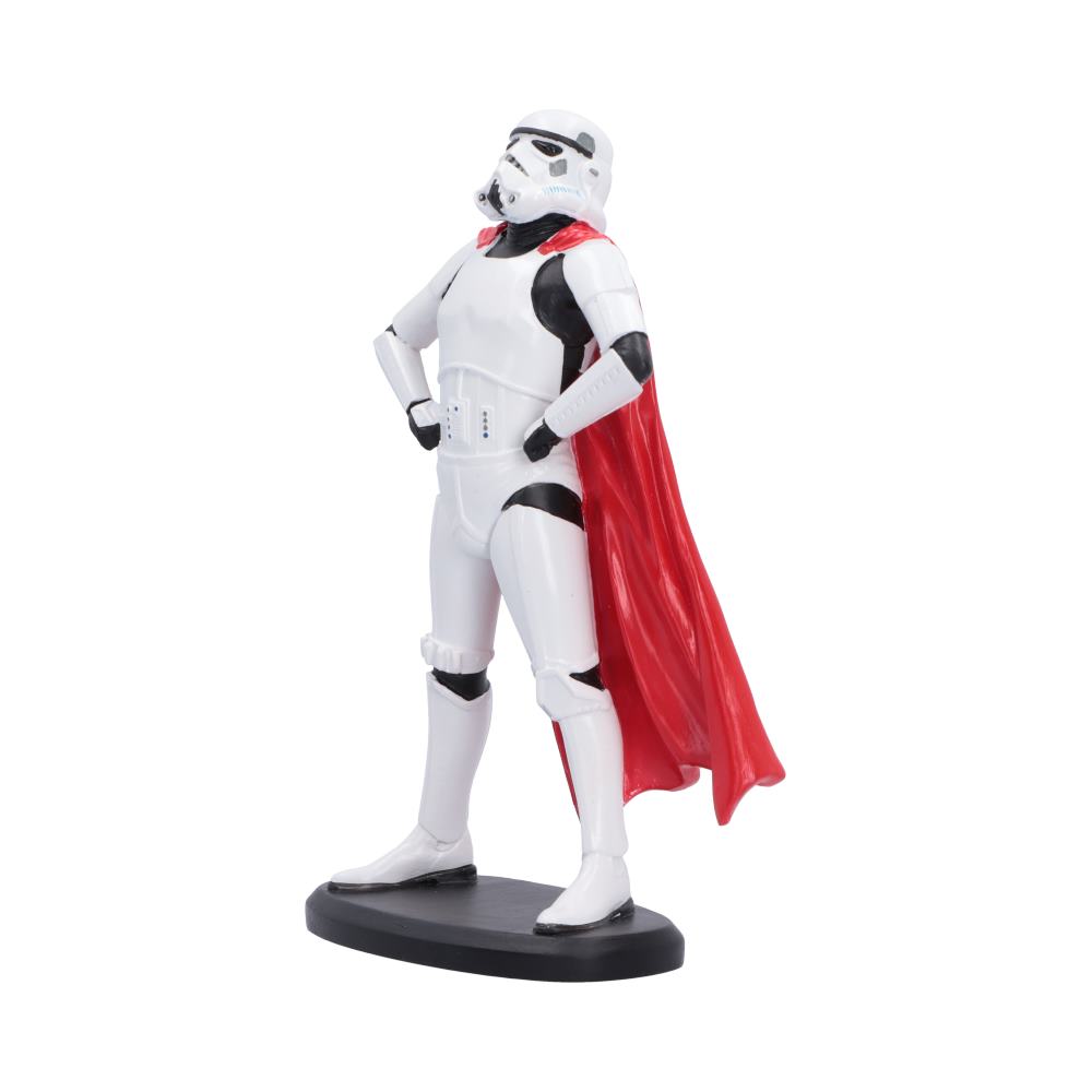 Original Stormtrooper Super Trooper Figurine - Angled view of hands-on-hips pose and sweeping cape