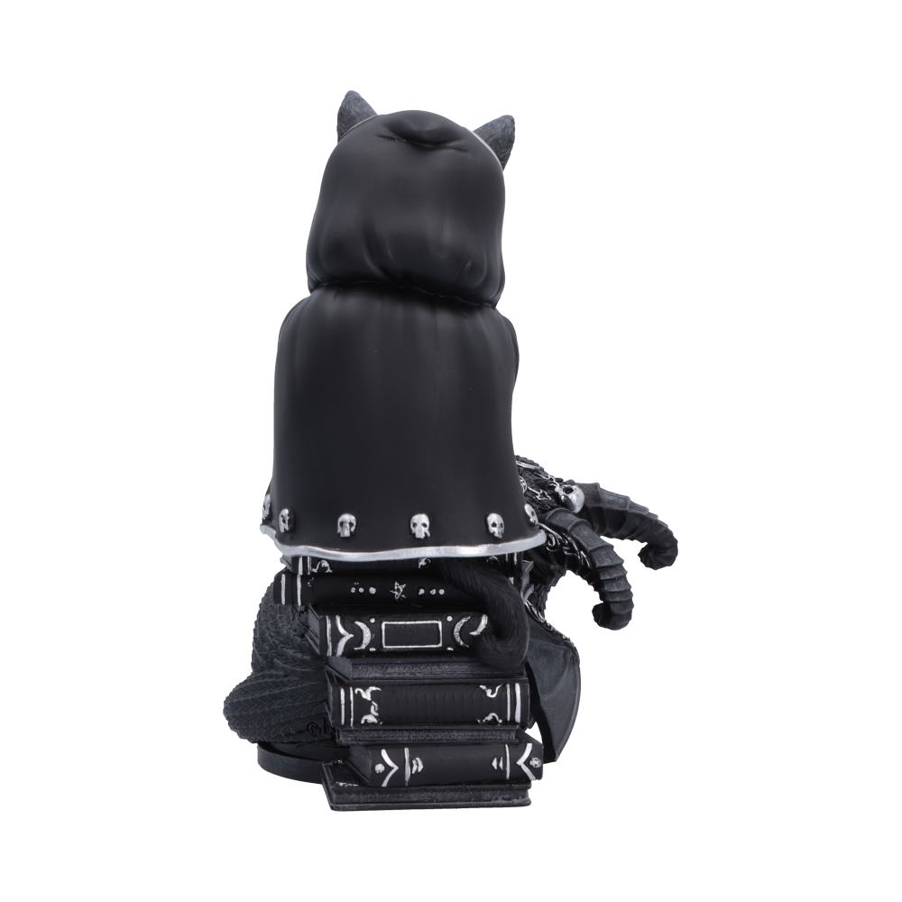 Cult Cuties Mystic Mischief Figurine - Rear view of hooded figure and book spines