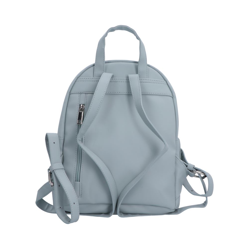 Anne Stokes Spirit Guide Backpack - Rear view of pale blue adjustable straps and top handle