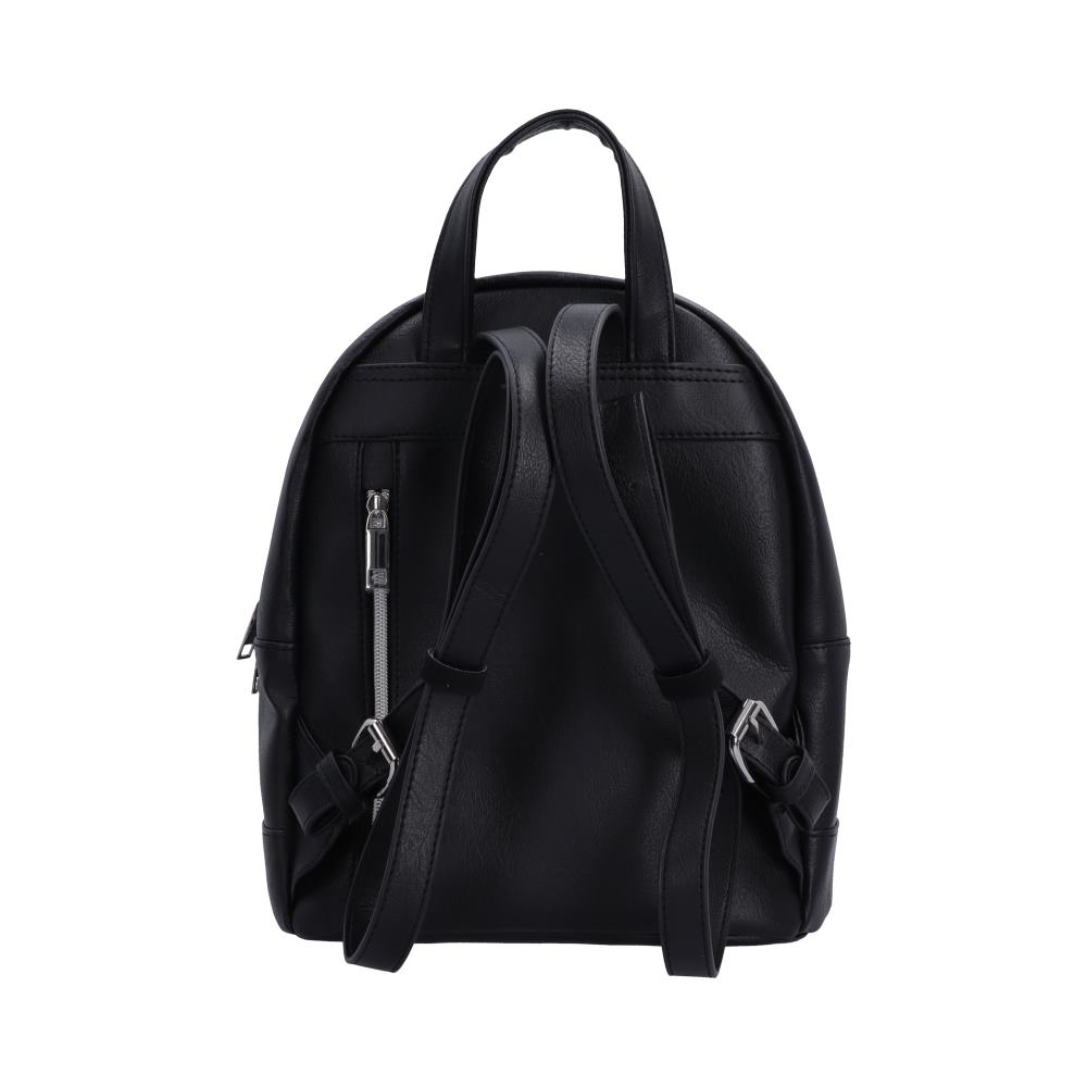 Anne Stokes Aracnafaria Backpack - Rear view of black shoulder straps and carry handle