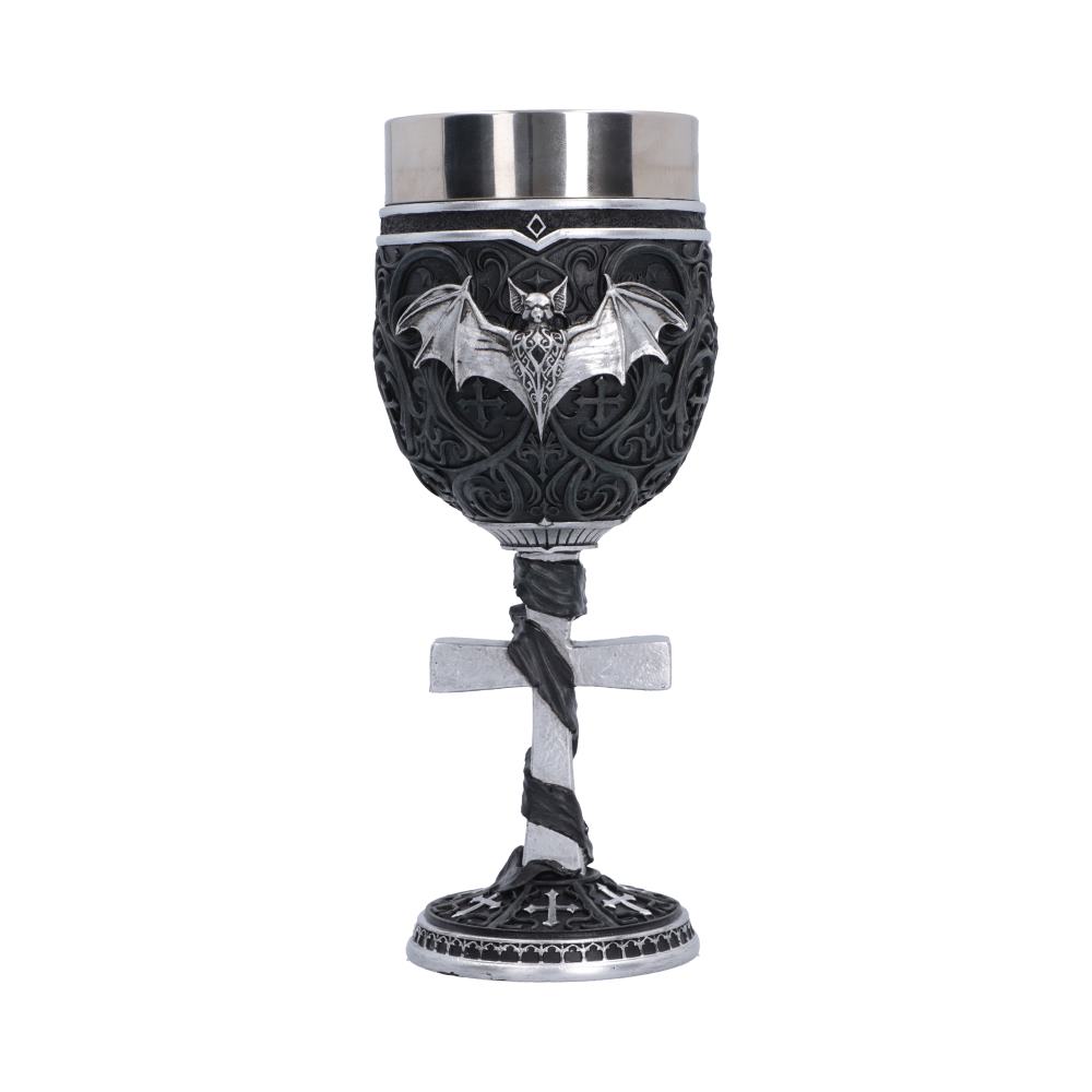 Ozzy Osbourne Prince of Darkness Goblet - Rear view of spread-winged bat on the goblet bowl