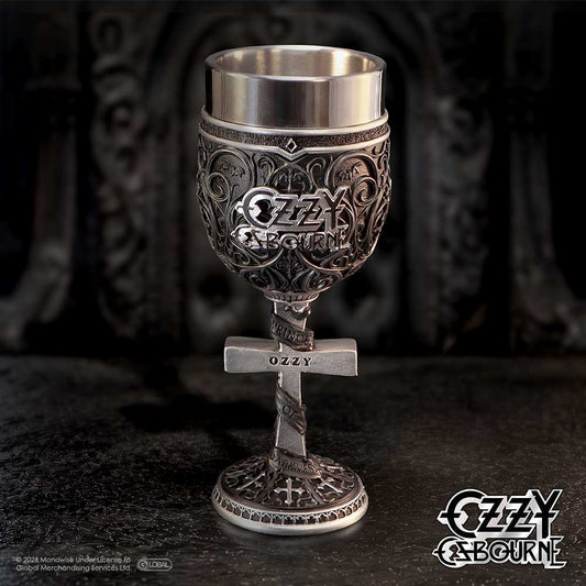 Ozzy Osbourne Prince of Darkness Goblet - Ozzy goblet displayed against a dark gothic background