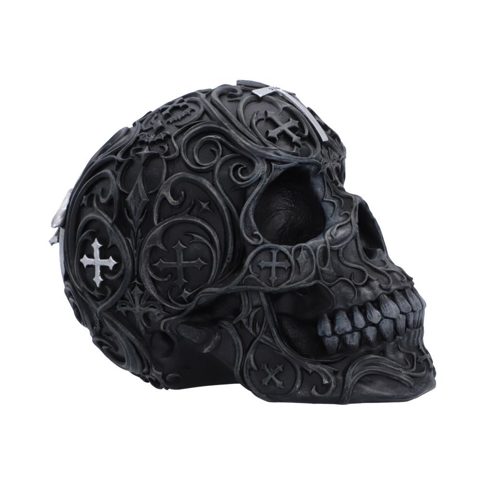 Ozzy Osbourne Prince of Darkness Skull - Side view of skull jaw and textured pattern