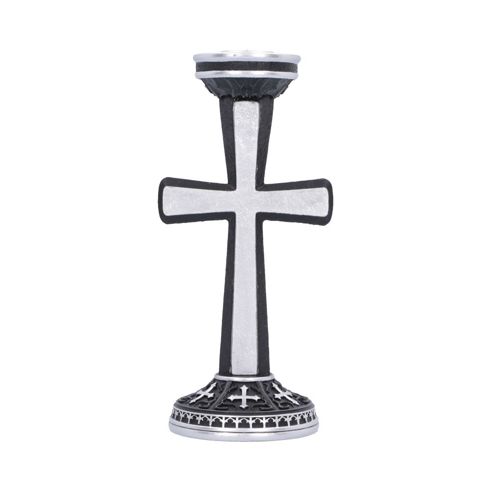 Ozzy Osbourne Prince of Darkness Candle Holder - Rear view of black-bordered cross and candle cup