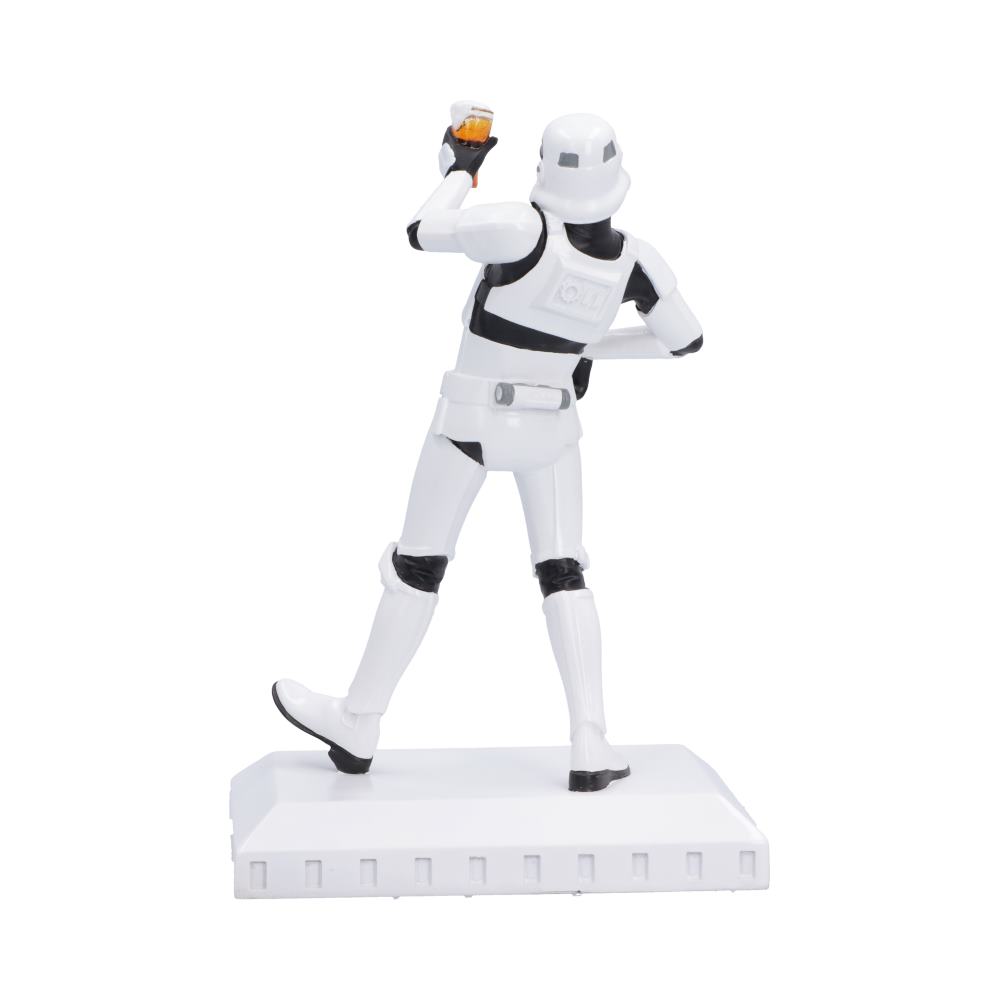 Stormtrooper Raise a Glass Figurine - Rear view of white armour and pale rectangular base