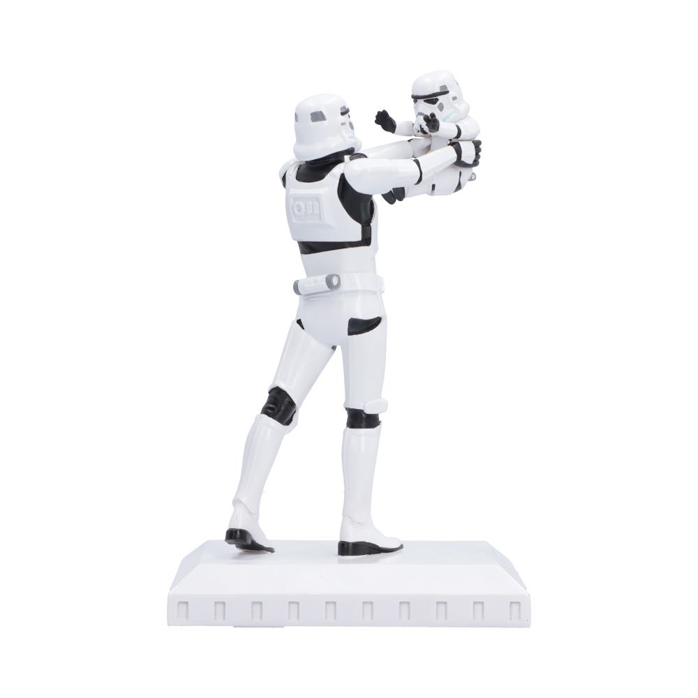 Stormtrooper Who’s the Daddy? Figurine - Rear view of adult armour and raised baby figure