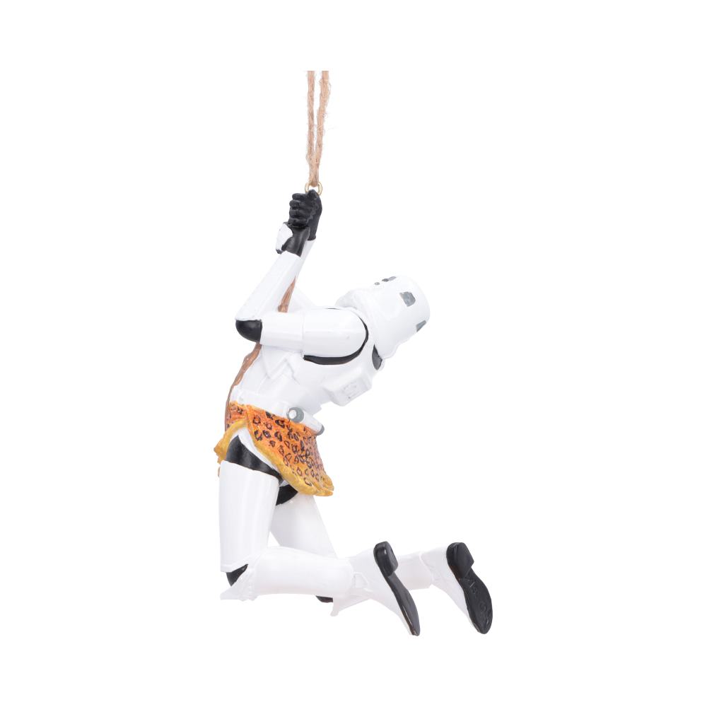 Stormtrooper Wild at Heart Hanging Ornament - Rear view of white armour and patterned jungle skirt