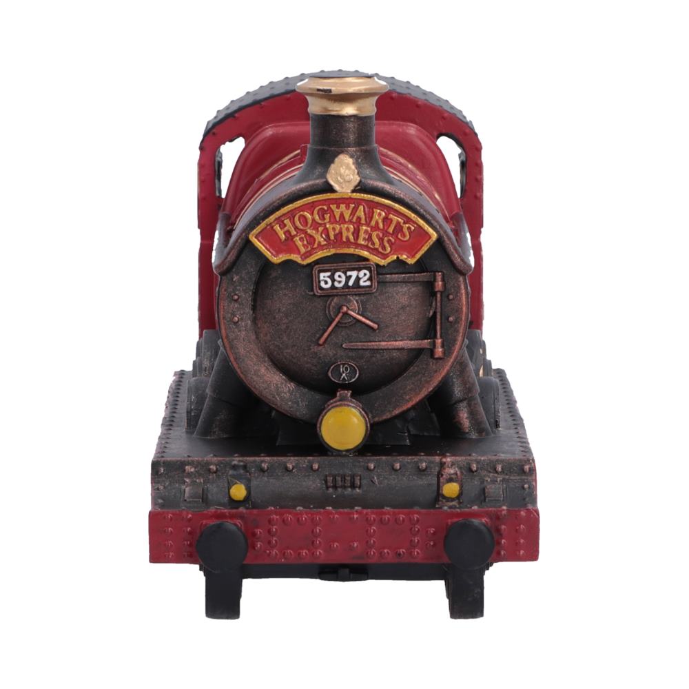 Harry Potter Hogwarts Express Box - Front view of Hogwarts Express nameplate and chimney
