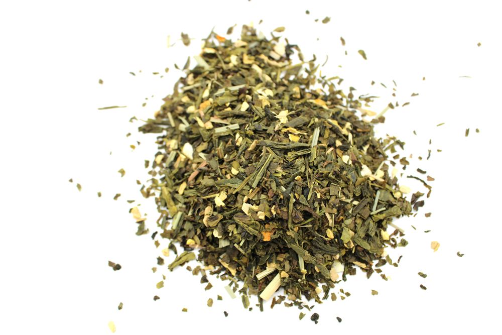 Eco Classic Green Tea with Lemon and Ginger 1kg – loose leaf green tea blend with lemon peel and ginger