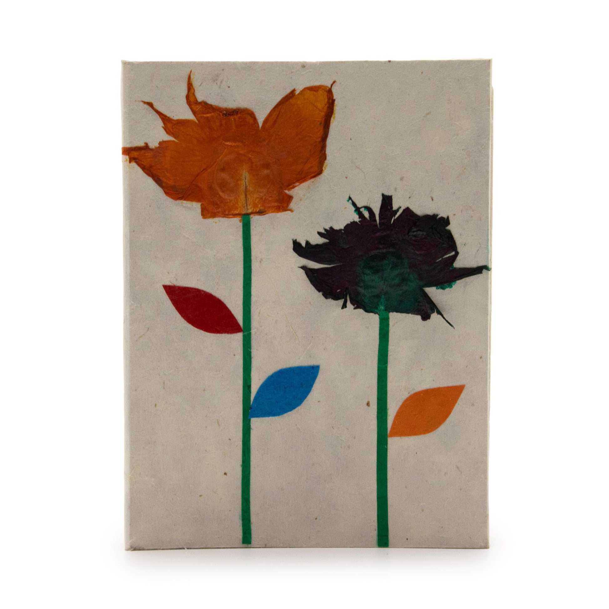 Himalayan Wildflower Lokta Journal Medium handmade in Nepal with authentic Lokta paper and botanical wildflower cover.