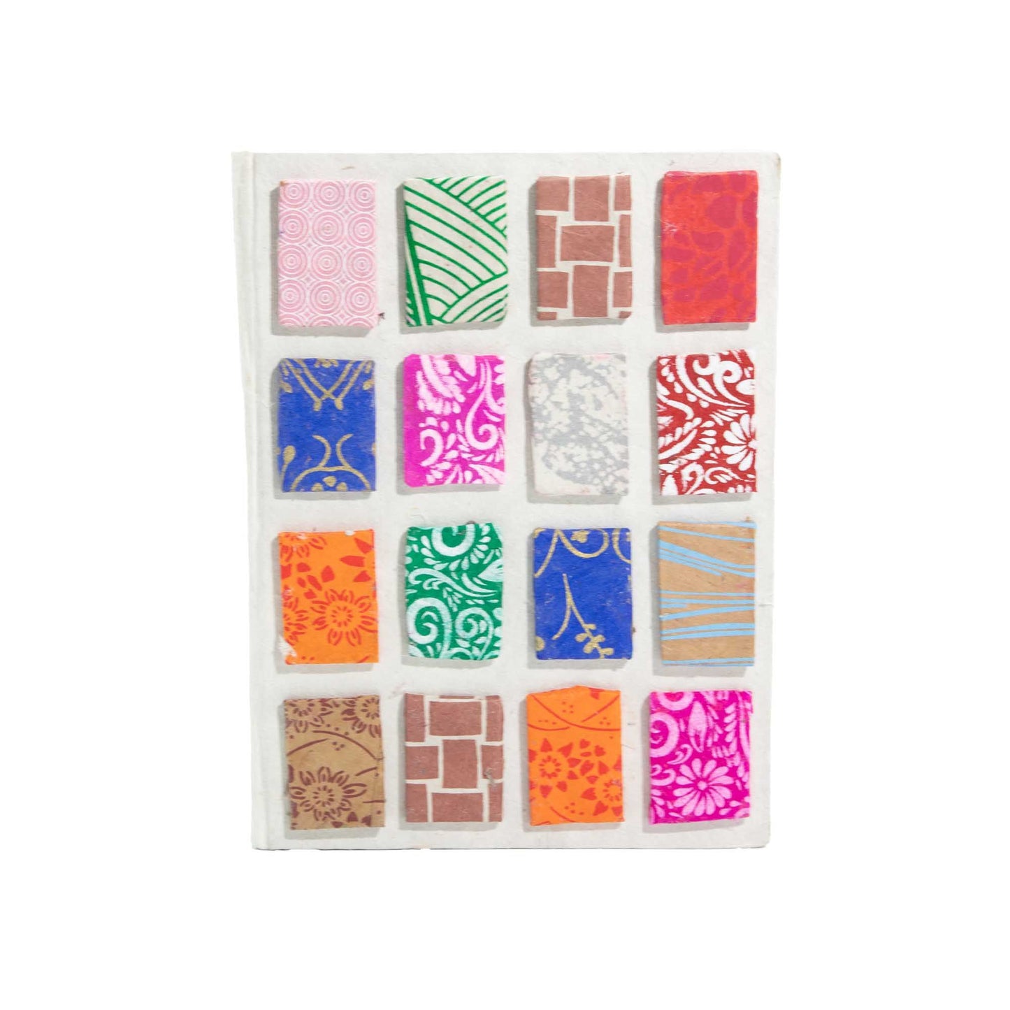 Mini Tiles Lokta Journal medium natural handmade paper with raised mosaic tile cover