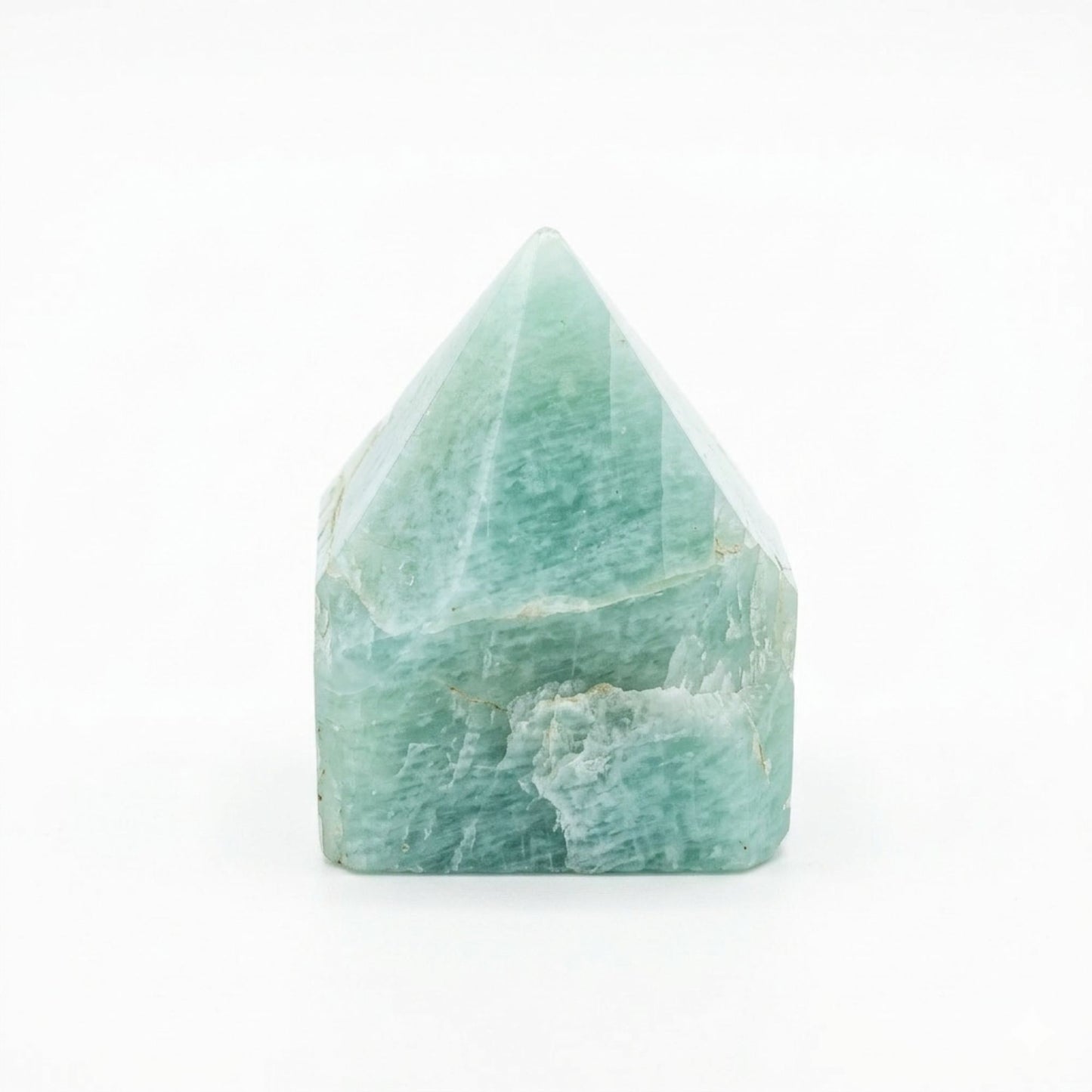 Indian Amazonite polished crystal points raw base blue green gemstone points