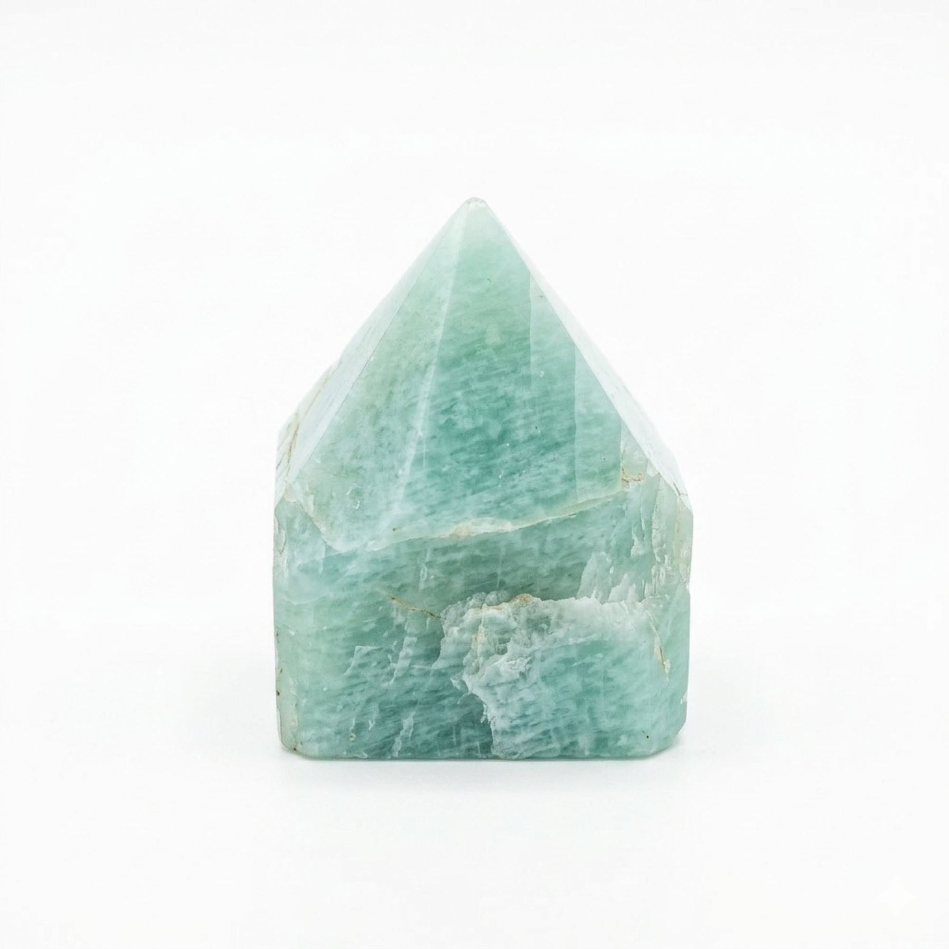 Indian Amazonite polished crystal points raw base blue green gemstone points