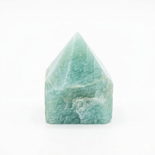 Indian Amazonite polished crystal points raw base blue green gemstone points