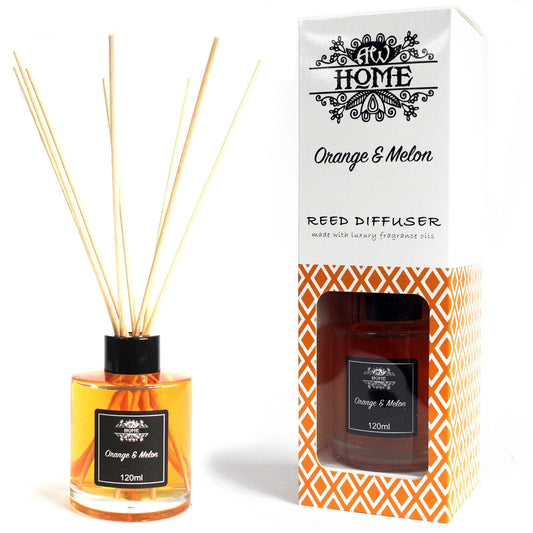 Orange and Melon reed diffuser 120ml with fresh citrus fruity fragrance for uplifting home scent