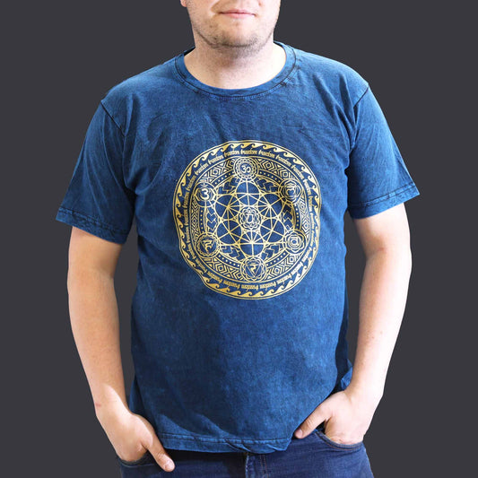 XLarge stone washed blue chakra spiritual t-shirt