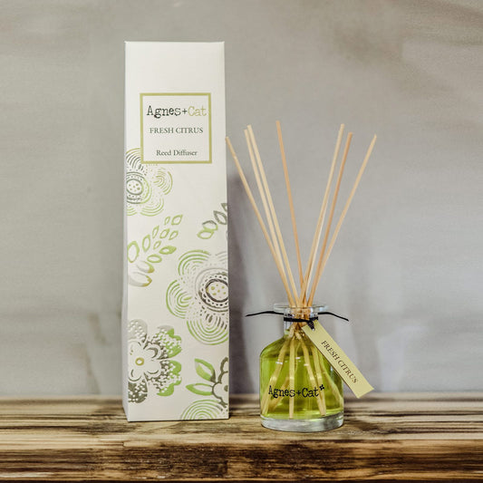 Fresh Citrus reed diffuser 140ml with zesty uplifting citrus fragrance for long-lasting home scent