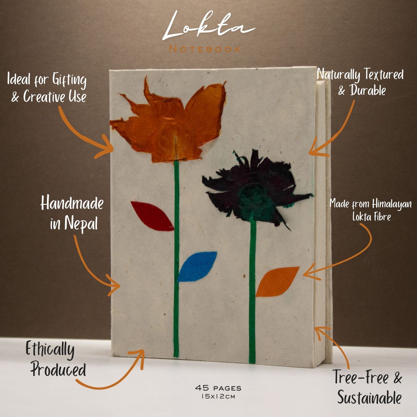 Himalayan Wildflower Lokta Journal Medium