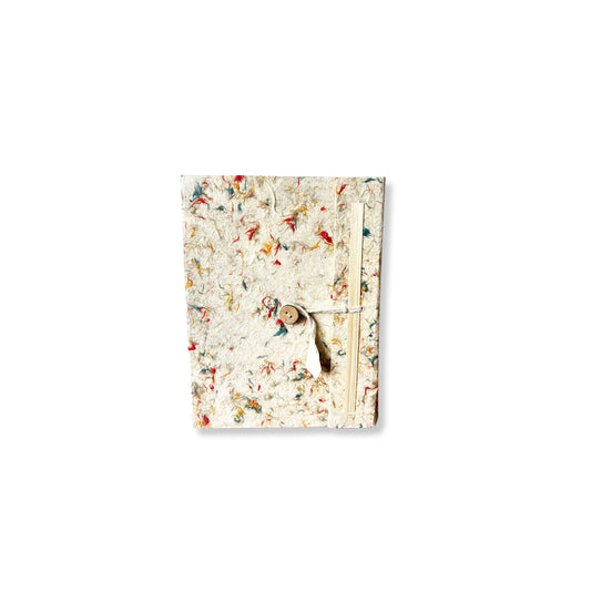 Mixed Colour Lokta Journal mini handmade paper with recycled cotton cover for travel notes and sketching