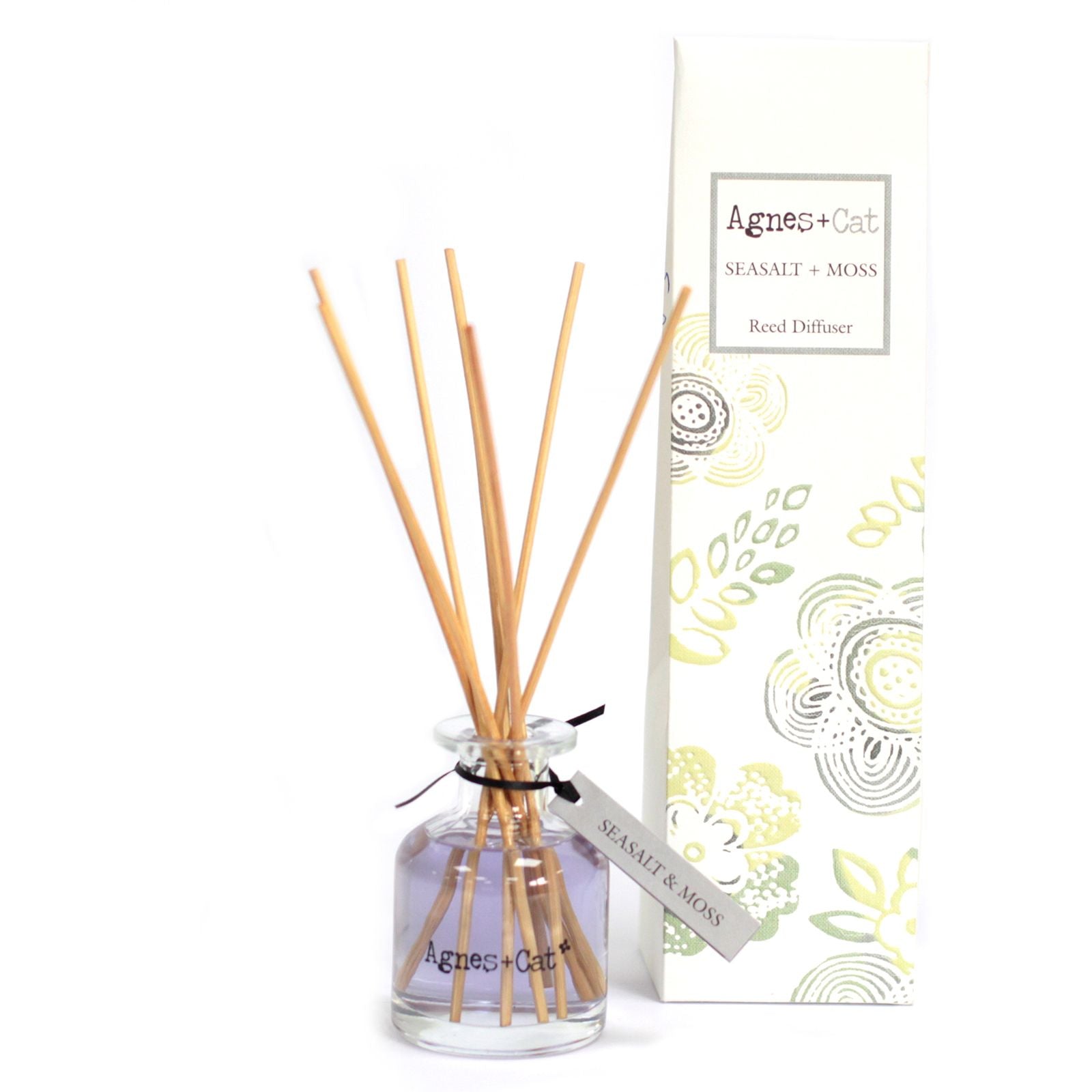 Sea Salt and Moss reed diffuser 140ml with fresh marine coastal fragrance for calming home scent