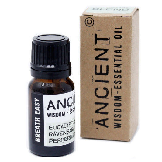 Breathe Easy Essential Oil Blend Boxed 10ml with eucalyptus ravensara and peppermint essential oils.