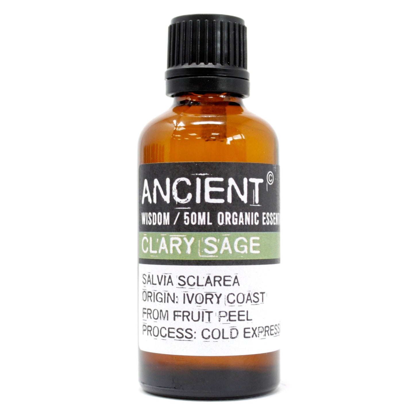 Organic Clary Sage Essential Oil 50ml with warm herbal floral aroma for aromatherapy and home fragrance.