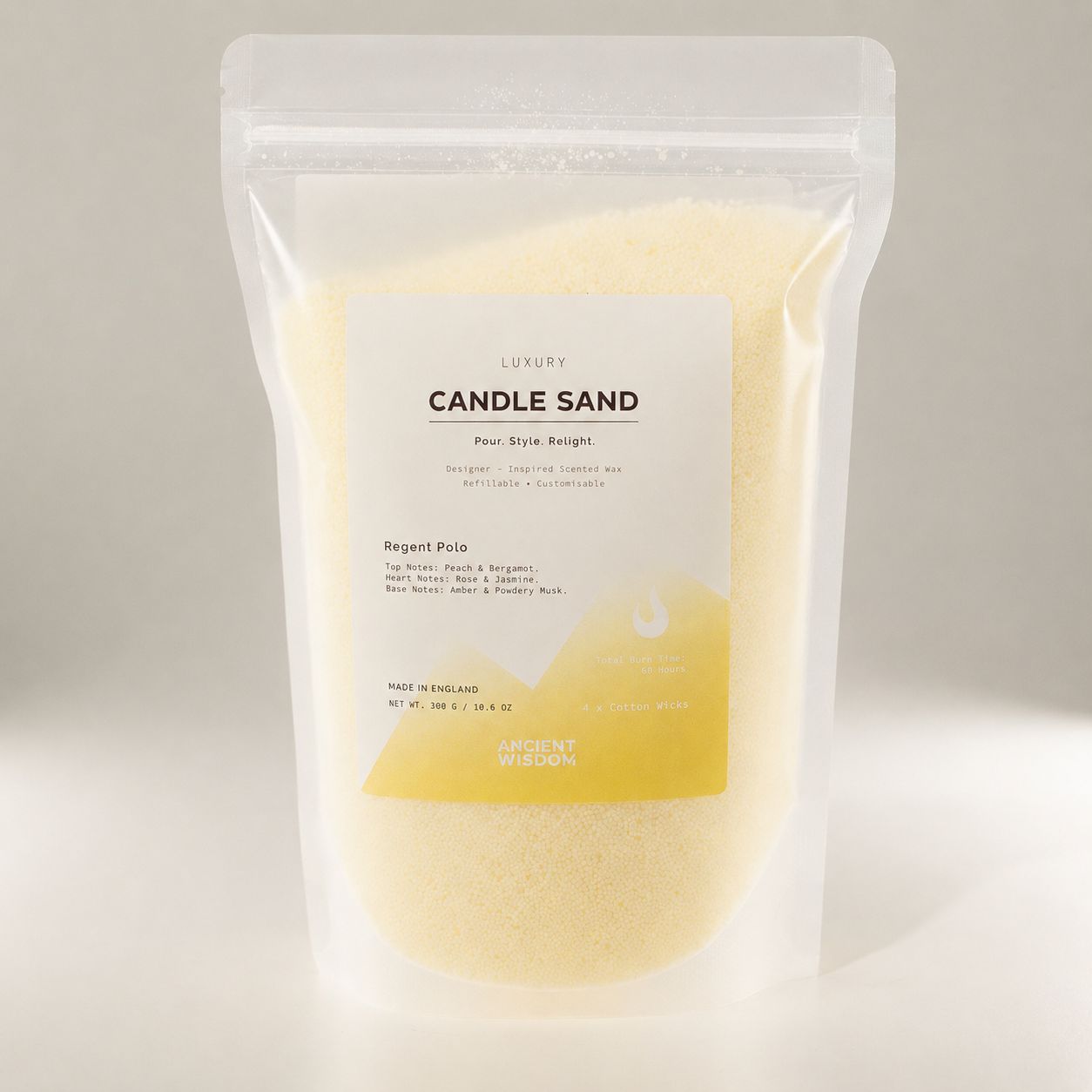 Fragranced Candle Sand - Cream - Regent Polo
