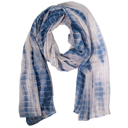 Nomad Sari Party Shine Scarf dusky blue lightweight woven scarf with subtle shimmer