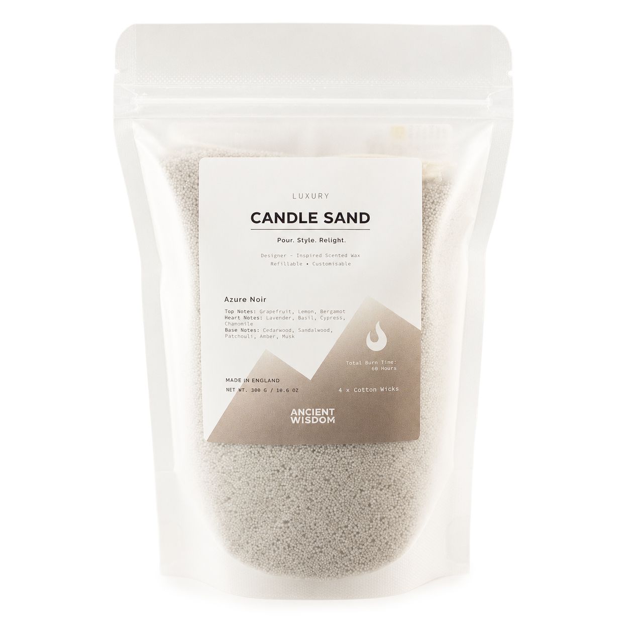Fragranced Candle Sand - Warm Grey - Azure Noir