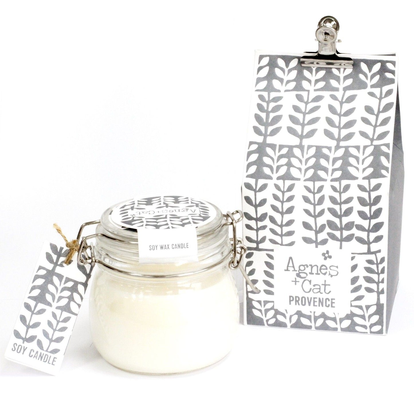 Agnes + Cat Provence Kilner Jar Soy Candle – lavender herbal candle in glass jar