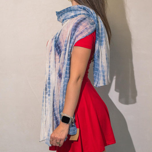 Nomad Sari Party Shine Scarf – Dusky Blue