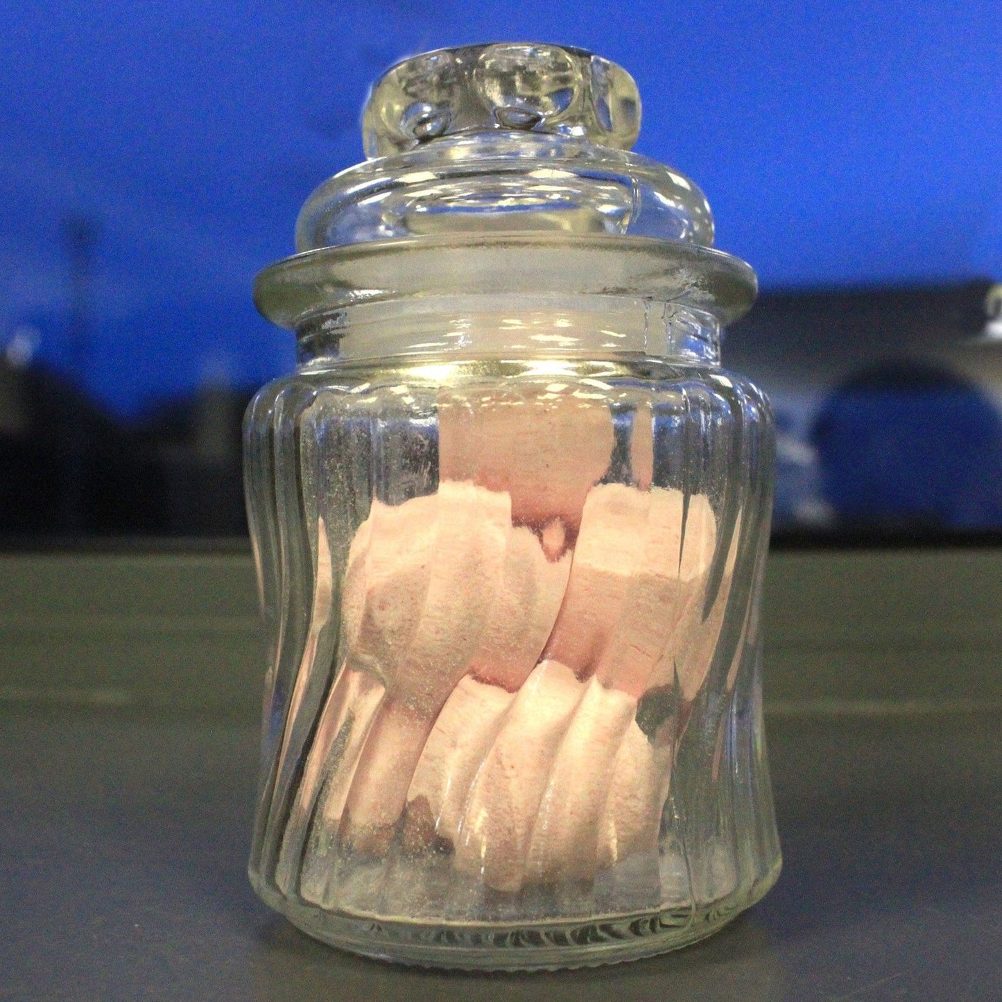 Swirl Ribs Storage Jar AW glass jar with swirl rib design 9 × 7 cm for sweets and tea accessories